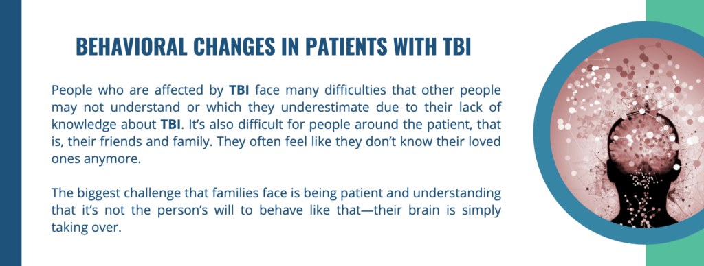 Behavioral changes in patients with TBI